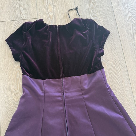 Michelangelo Plum Satin Velvet Formal Gown Womens Medium Evening Dress - Picture 8 of 8